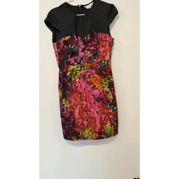 Trina Turk L.A Women's Mock Strapless Watercolor Dress Size 6 Wool / Silk 1716 - Picture 3 of 9